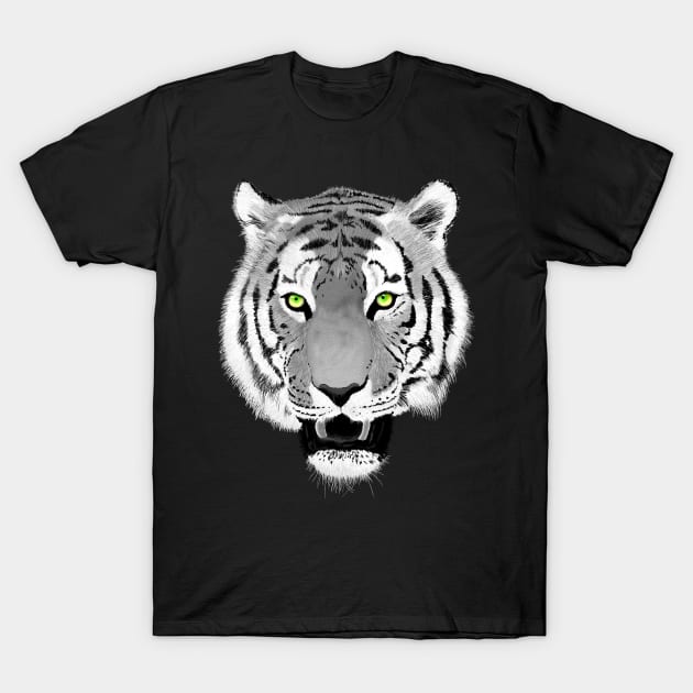 Tiger Face Wildlife Art T-Shirt by macdonaldcreativestudios